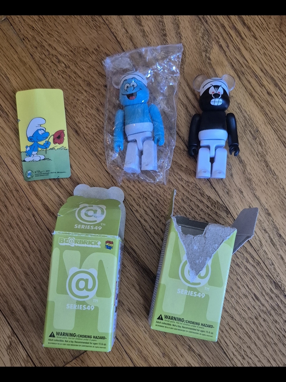 BE@RBRICK Series 49 Blue and Black Smurf Bearbrick Collectible Figures